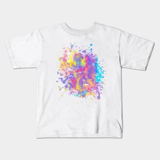 Abstract Vibrant Multicolor Brush Strokes and Splatters 2 Kids T-Shirt